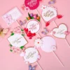 5pcs Happy Mothers Day Cake Toppers Pink Heart Flower Decoration Cupcake Gift Party Festival Decor - Image 2