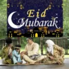 Eid Mubarak EID Al Adha Backdrop Ramadan Kareem Islamic Mosque Lamp Moon Photography Background Photo Studio Photographic Props