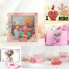 3D Pop Up Mothers Day Cards Gifts Floral Bouquet Greeting Cards Mothers Day Festival Party Mom Gift - Image 2